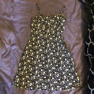 Black dress with white flowers sun dress